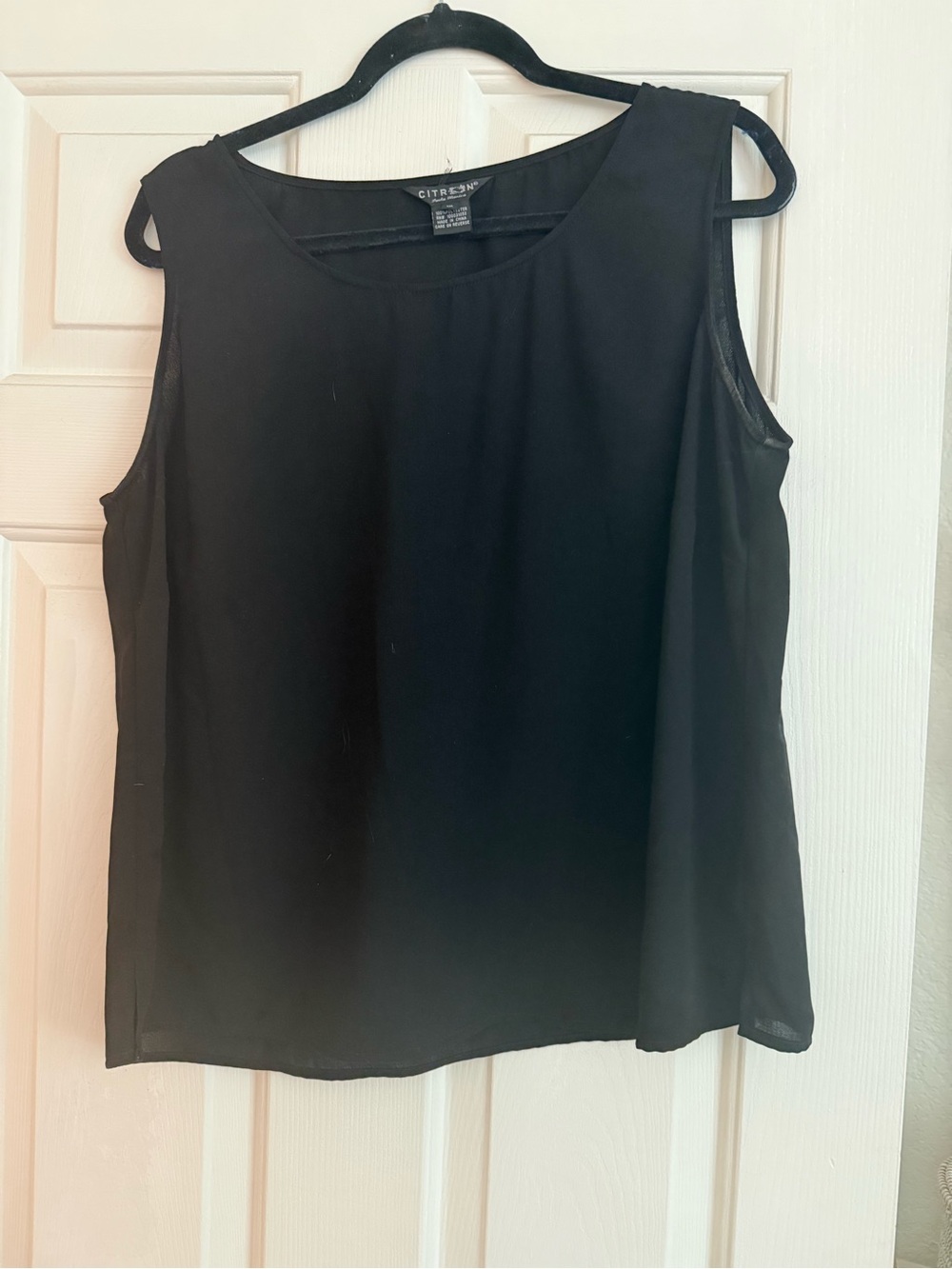 Citron Black Sleeveless Chiffon Camisole tank top